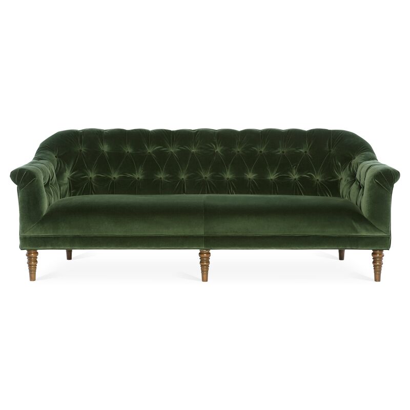 Gentry Sofa, Forest Green Velvet