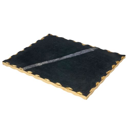 Black Marble Gold Edge Serving Board Black Marble Gold Edge Serving Board