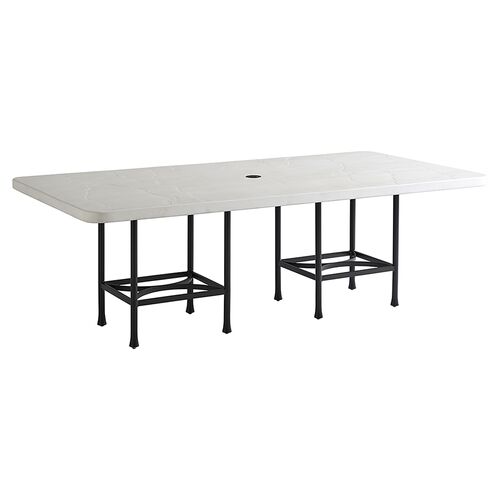 Pavlova Rectangular 84" Outdoor Dining Table, White/Black~P111120183