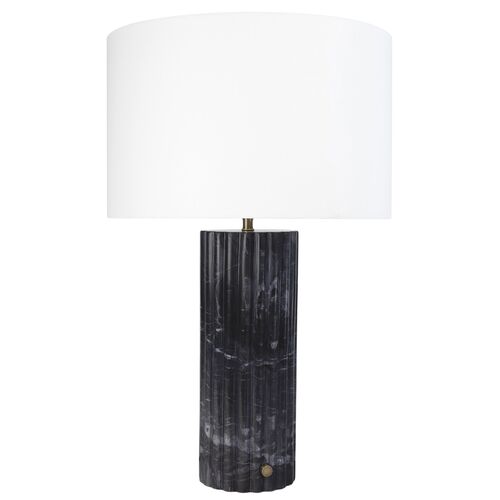 Tambour Marble Table Lamp, Black Tambour Marble Table Lamp, Black