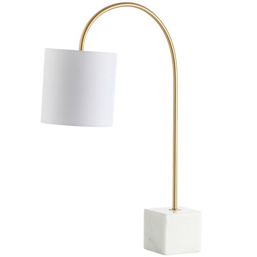 Rosalind Marble Table Lamp, White/Brass Gold 