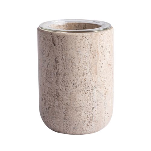 AndJacob Less Is More Toothbrush Holder, Travertine AndJacob Less Is More Toothbrush Holder, Travertine