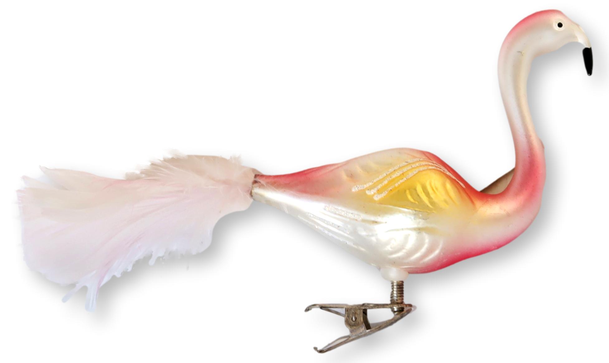1950s Mercury Glass Flamingo Ornament~P77662600