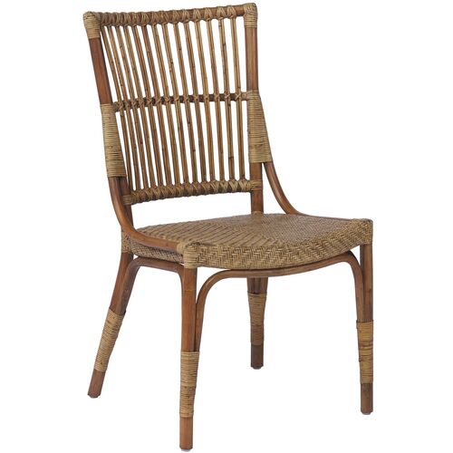Piano Rattan Dining Chair, Antique Brown