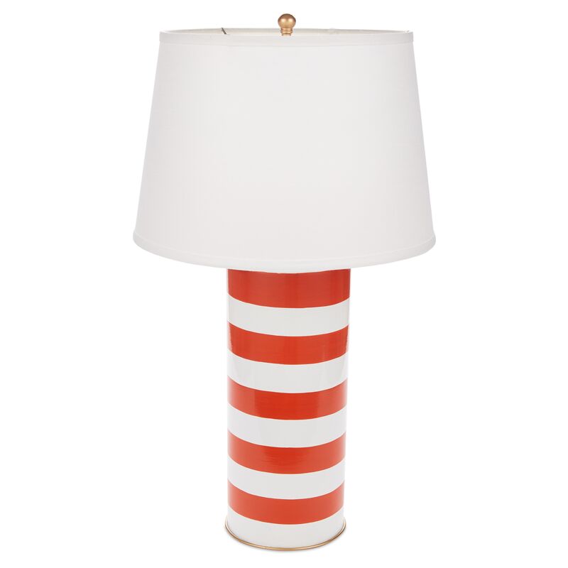 Stacked Table Lamp, Orange Stripe
