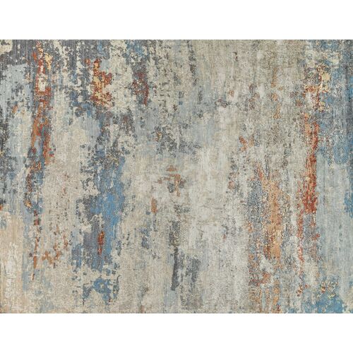 Tribeca Hand Knotted Rug, Blue/Multi