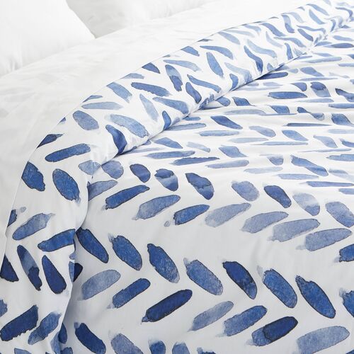 Blue Brush Duvet Cover, Blue