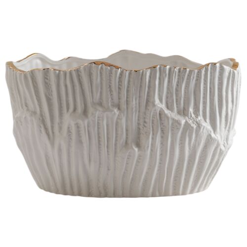 Havana Oval Planter, White