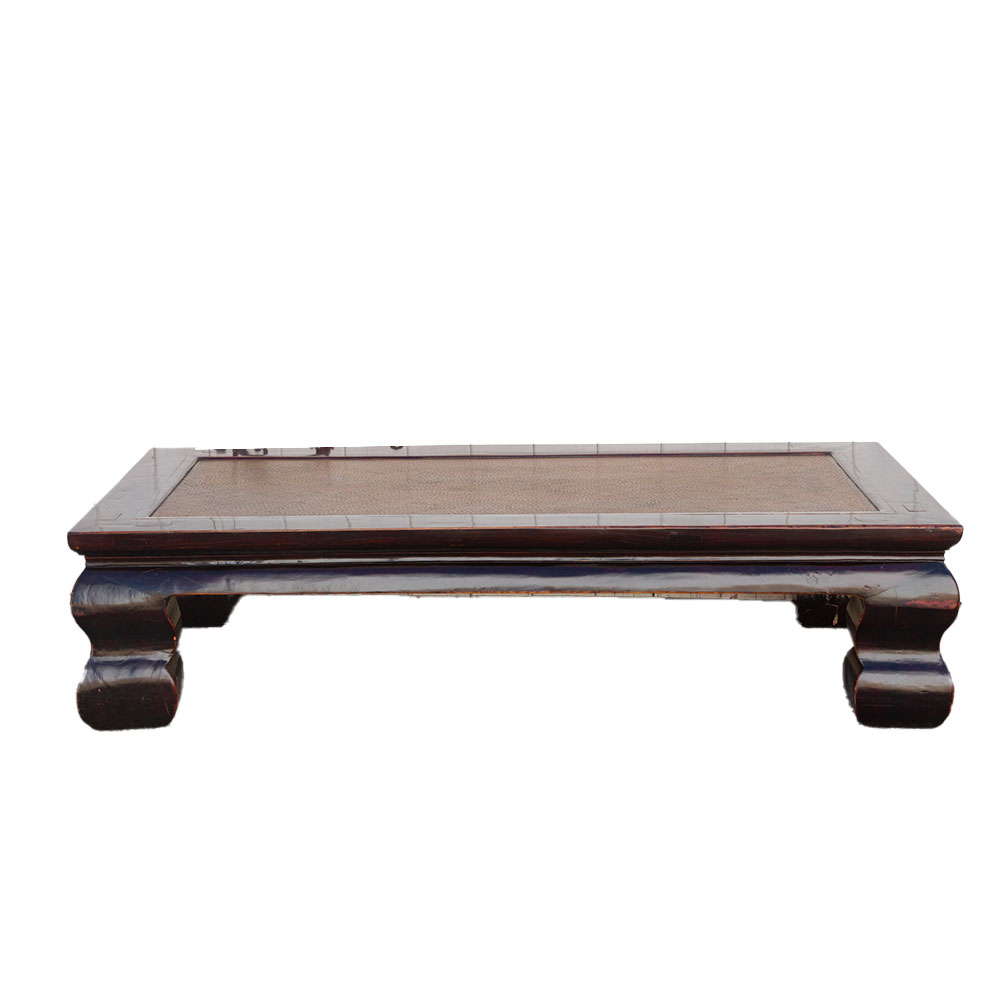 Large Elm and Rattan Coffee Table~P77667531
