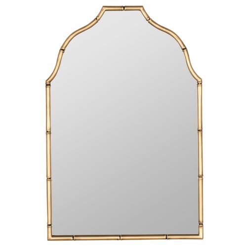 Claire Bamboo Wall Mirror, Gold~P111111789