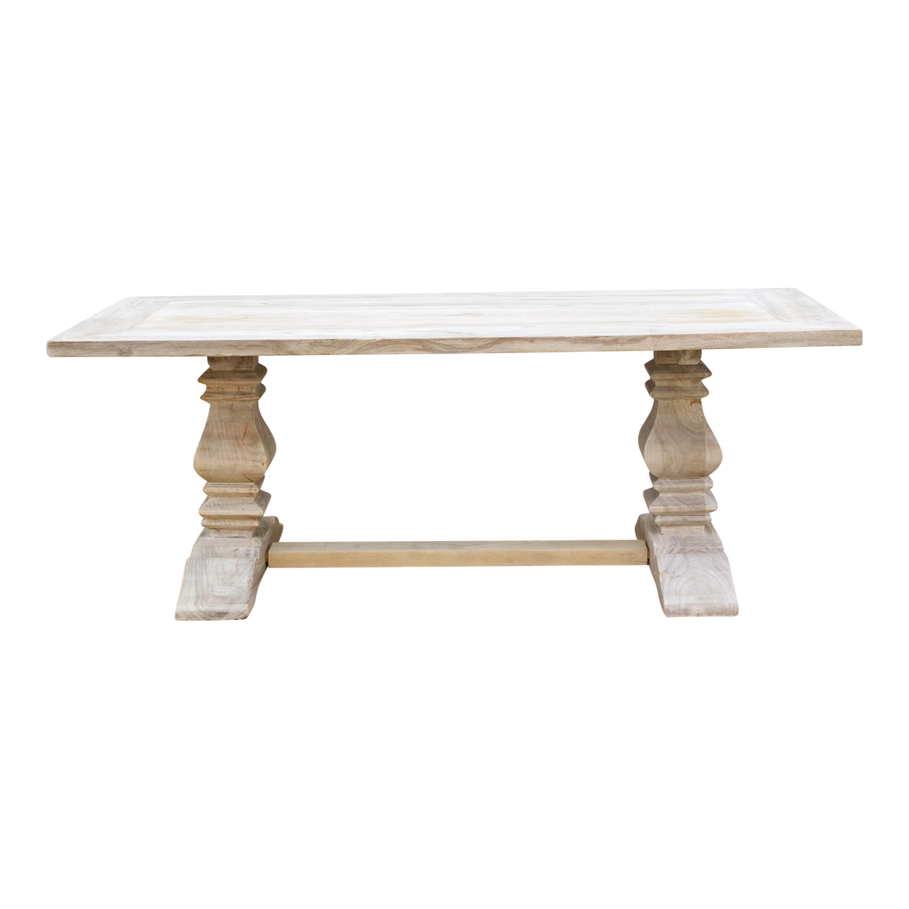 Bleached Wood Farmhouse Dining Table~P77688508
