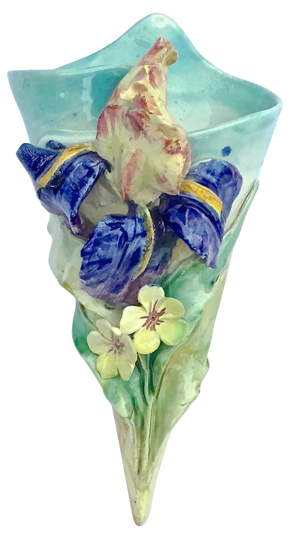 French Majolica Iris Wall Pocket~P77367012