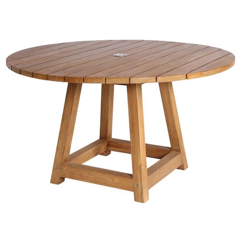 George 47" Teak Outdoor Dining Table, Natural~P77497261