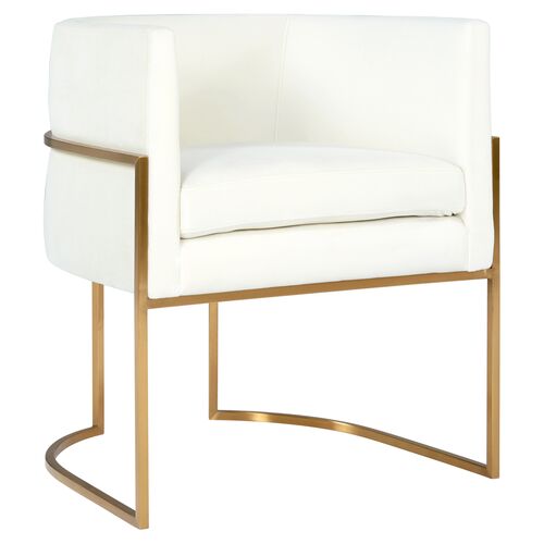 Giselle Side Chair, Cream Velvet~P67741182