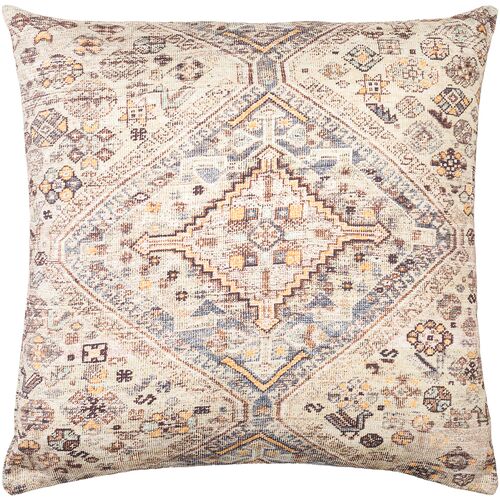 Hadley Indoor/Outdoor Pillow, Medium Gray/Ink Blue