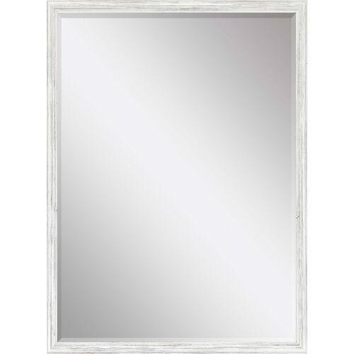 Whitewash Distressed Wood Beveled Wall Mirror Whitewash Distressed Wood Beveled Wall Mirror