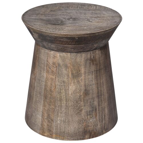 Porcini Side Table, Gray Wash Porcini Side Table, Gray Wash