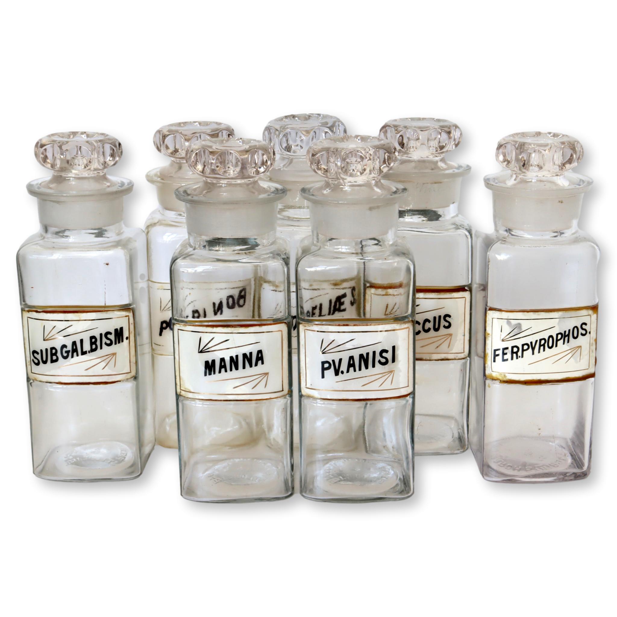 Antique Glass Apothecary Jars, S/7~P77663064