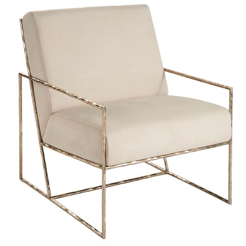 Lonnie Accent Chair, Champagne Gold/Snow
