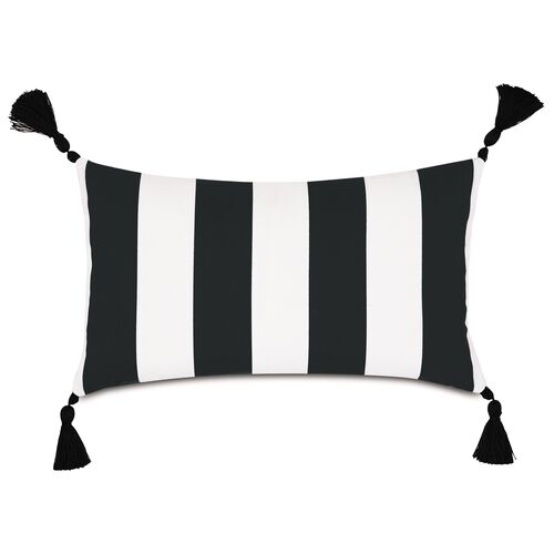 Kubo Lumbar Outdoor Pillow, Black/White~P77610093