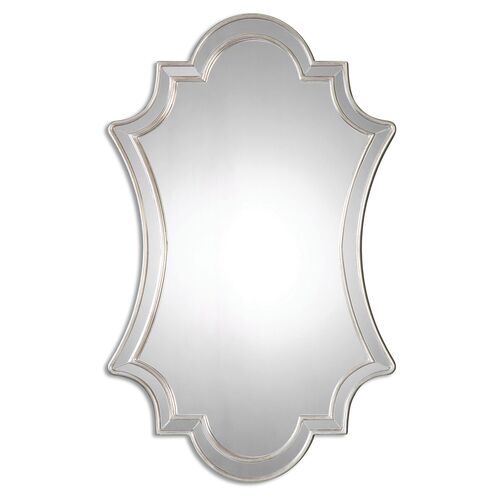 Elara Wall Mirror, Antiqued Silver~P44005573