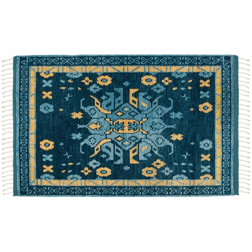 Keira Hand-Knotted Rug, Teal/Multi~P77459034
