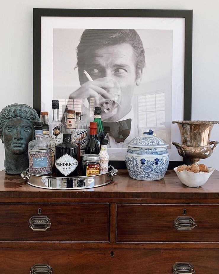 Shaken Not Stirred is the perfect artwork for a tabletop bar. Photo by @monsieur.moss.
