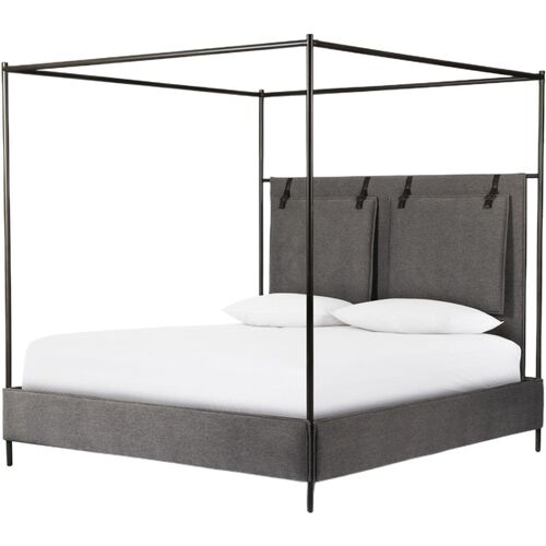 Malcolm Upholstered Canopy Bed