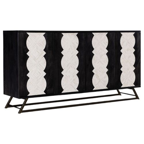 Commerce & Market Moroccan Modern Credenza, Black/White Commerce & Market Moroccan Modern Credenza, Black/White