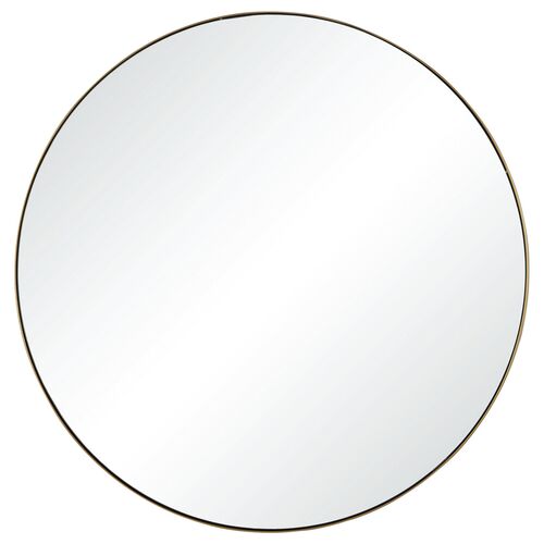 Witham 24" Round Wall Mirror, Gold~P77543318