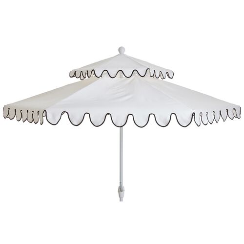 Daiana Two-Tier Patio Umbrella, White/Black~P77416920