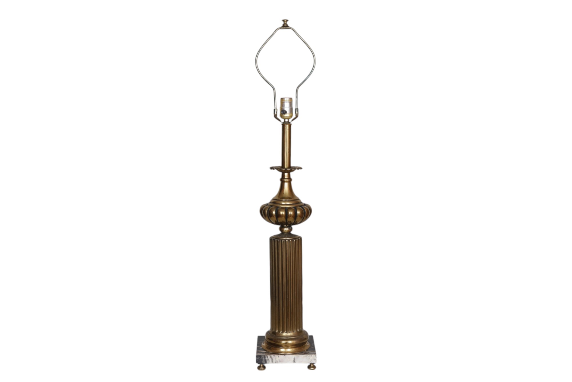 Brass & Marble Column Table Lamp~P77739120