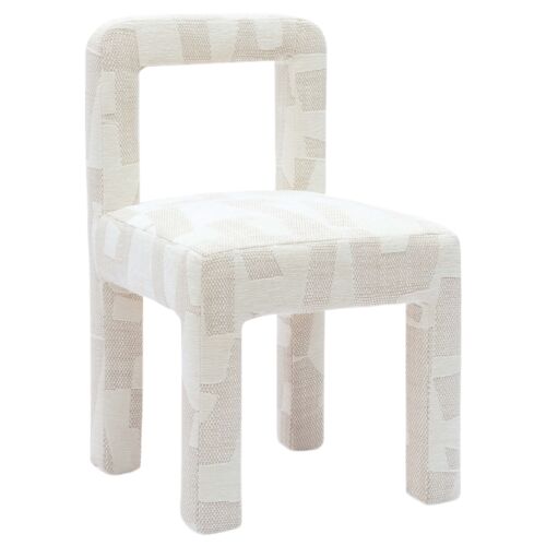 Nirelle Patterned Jacquard Dining Chair, Cream Nirelle Patterned Jacquard Dining Chair, Cream