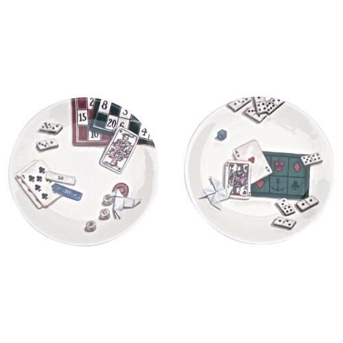 Gien French Gaming Theme Plate, S/2~P77143625