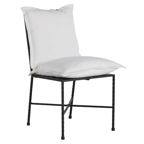Italia Outdoor Side Chair, Black Wrought Iron~P77619704
