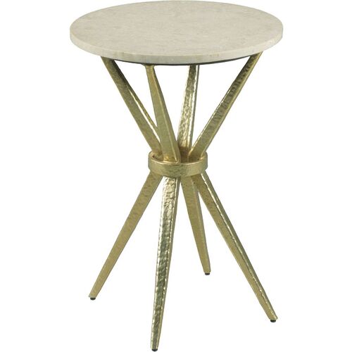 Jensen Marble Drink Table, Natural/Gold~P77654532