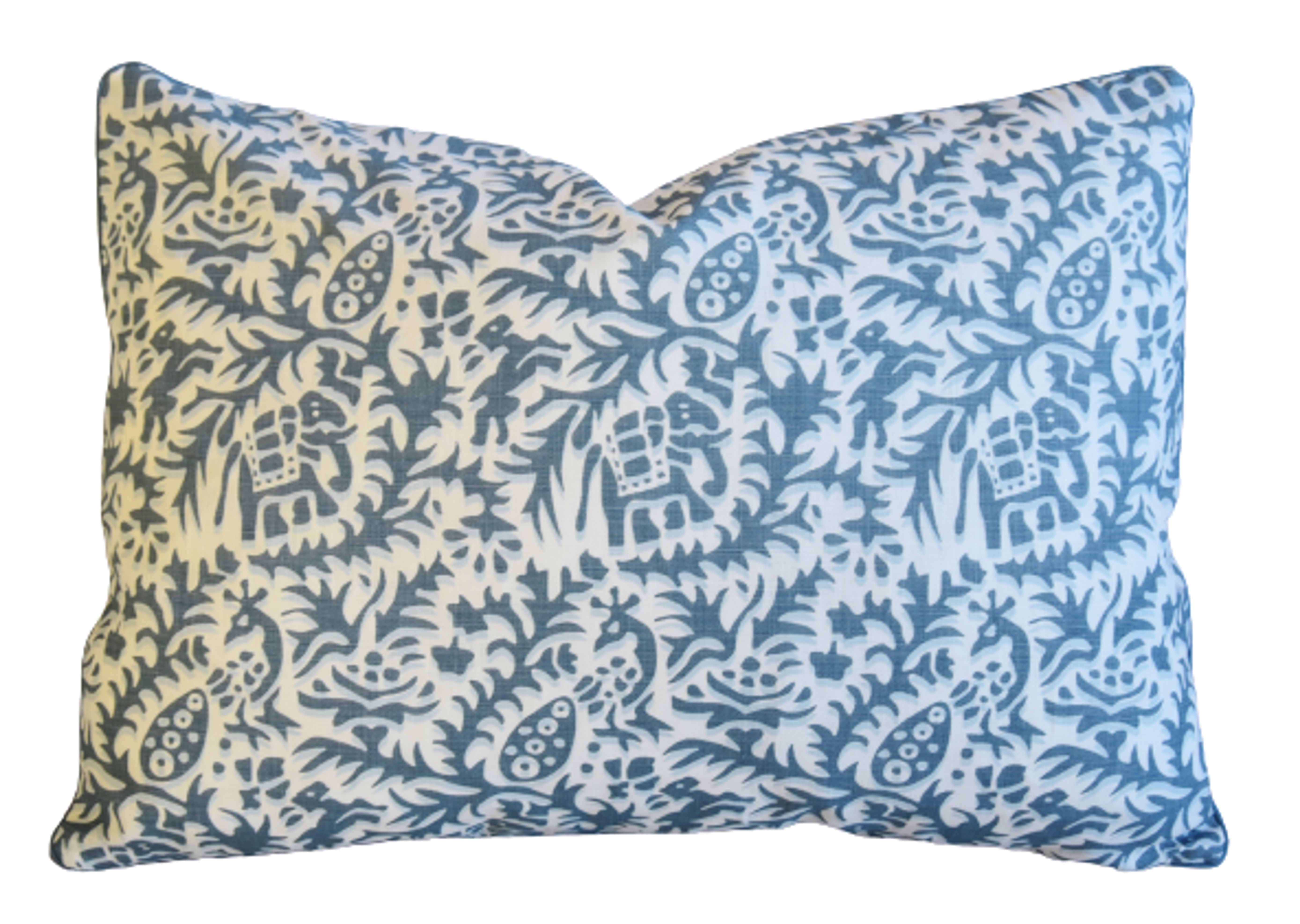 Andrew Martin Blue-Gray Jungle Pillow~P77658054