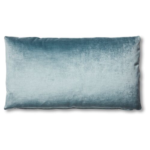 Ada Long Lumbar Pillow, Denim Blue Velvet~P77483761