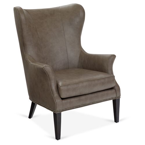 Tristen Wingback Chair, Cedar Leather~P77501389
