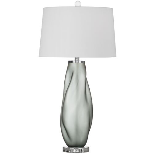 Elizabeth Glass Table Lamp, Gray