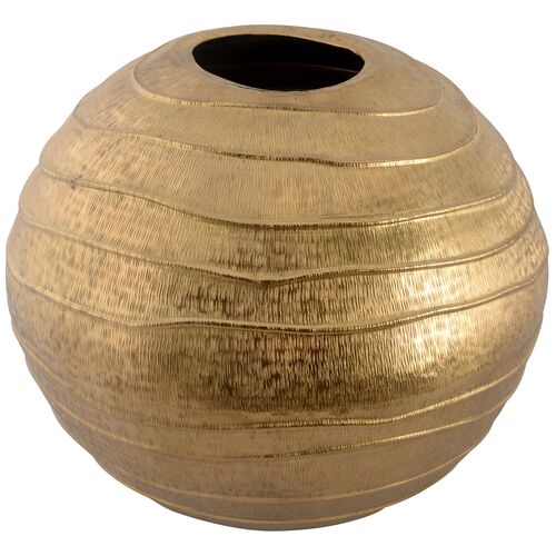 Web Brass Vase, Gold