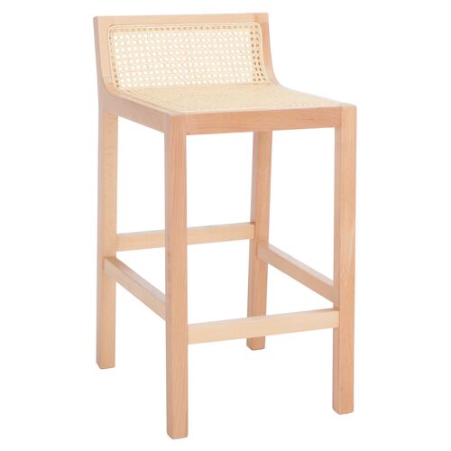 Addison Low Back Cane Counter Stool, Natural~P77648191