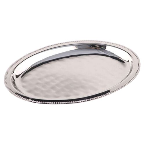 Nickel Oval Beaded Tray