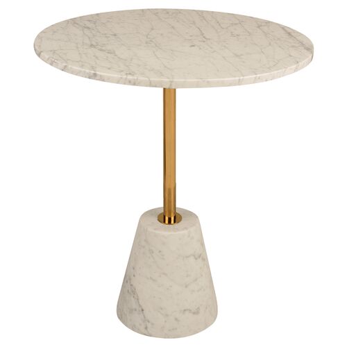 Bianca Side Table, White/Gold~P77419663