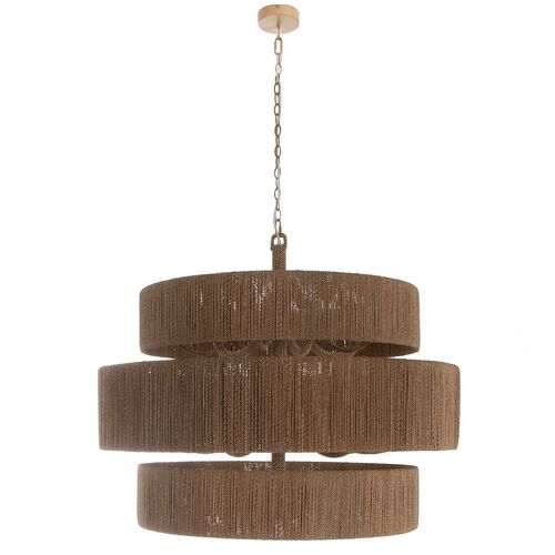 Ellington 3-Tier Seagrass Chandelier, Natural