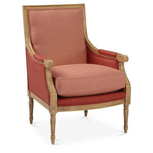 James Accent Chair, Rose/Copper Linen~P77421615