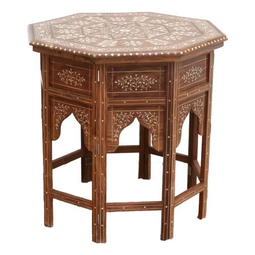 Dark Walnut Star Inlay End Table~P77731484