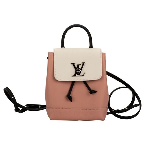 LOUIS VUITTON LV Logo Lockme Mini Backpack Bag Calf Leather Pink
