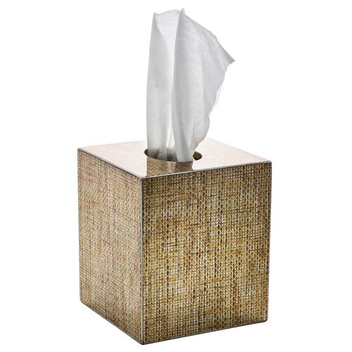 Angkor Tissue Box, Brown & Gold