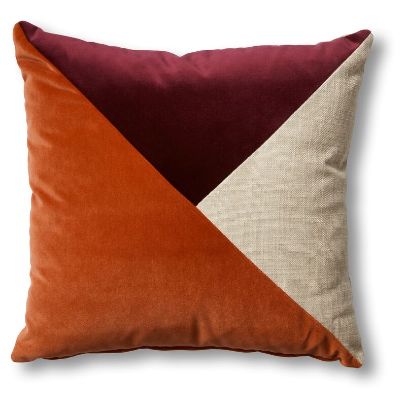 Thea 19x19 Pillow, Natural/Wine